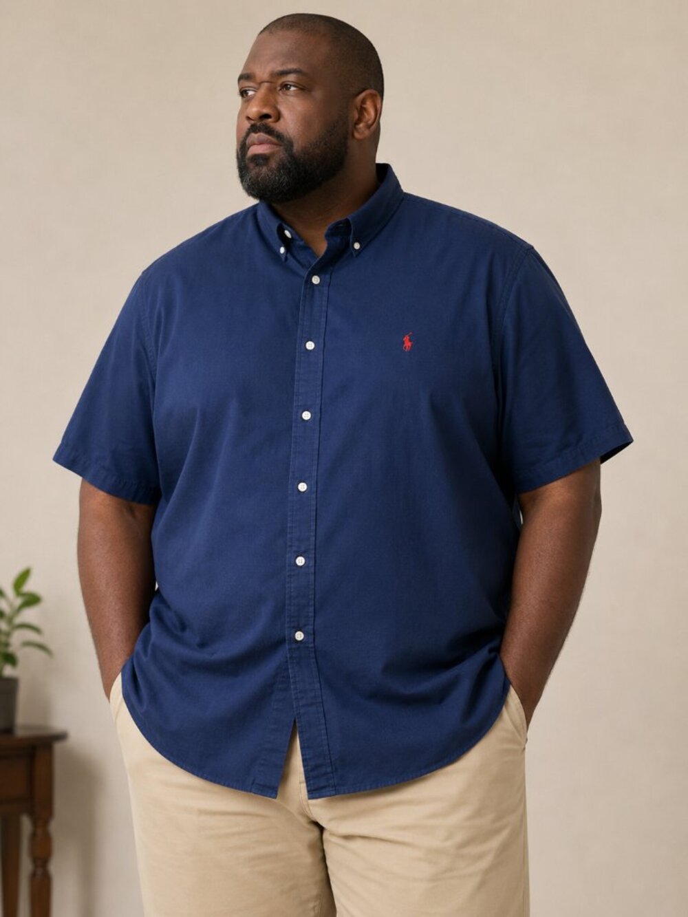 Polo Ralph Lauren Navy Featherweight Twill Shirt Classic Prep Big Tall 3XLT